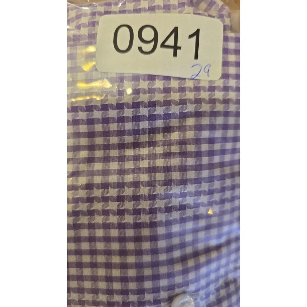Robert‎ Graham Mens Shirt M Purple Micro Check Houndstooth Flip Cuff Button Up